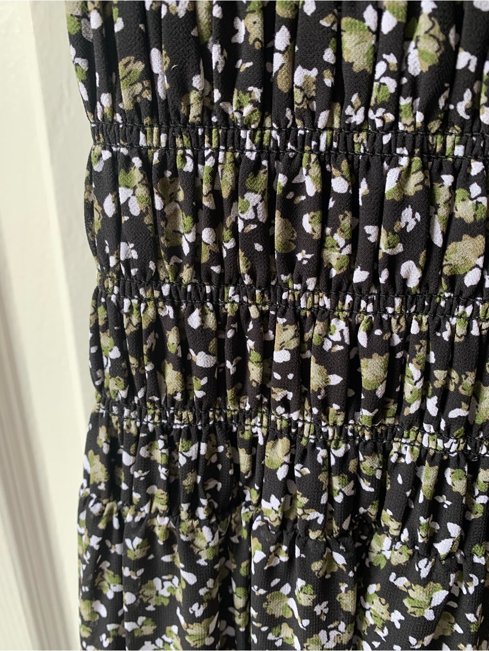 Michael Kors Floral Print Smocked Georgette Maxi Dress - Picture 4 of 7